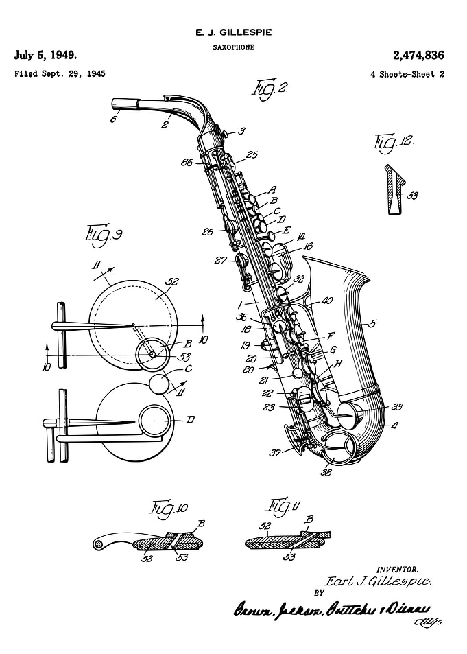 Saxophone patent