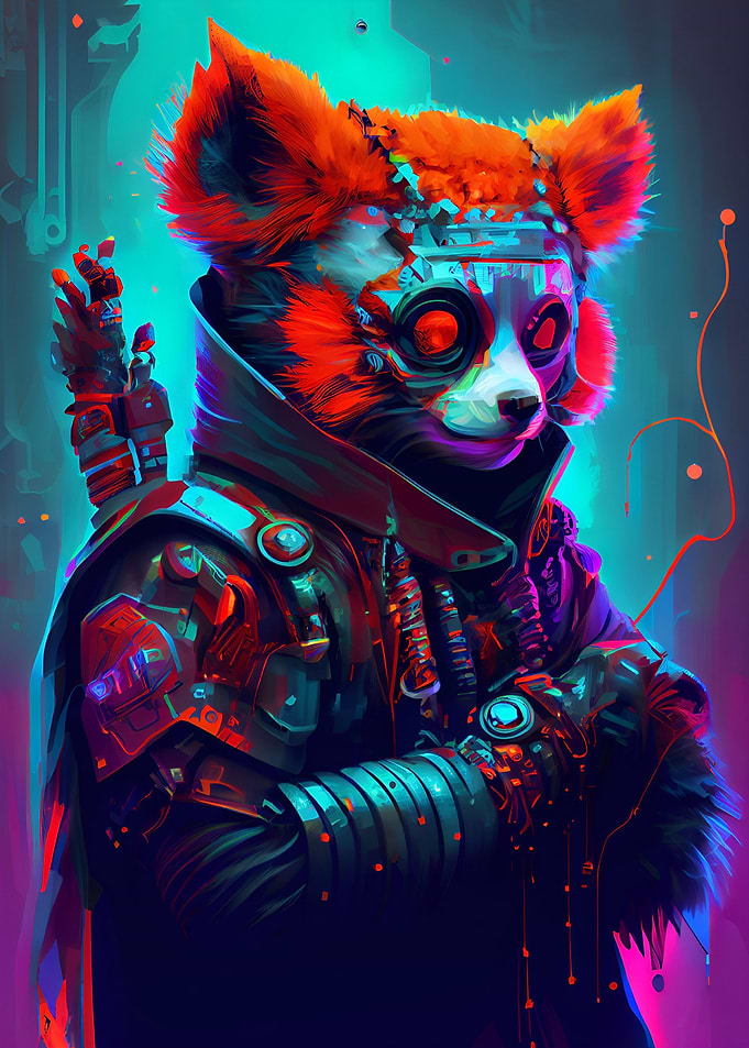 Cyberpunk red panda