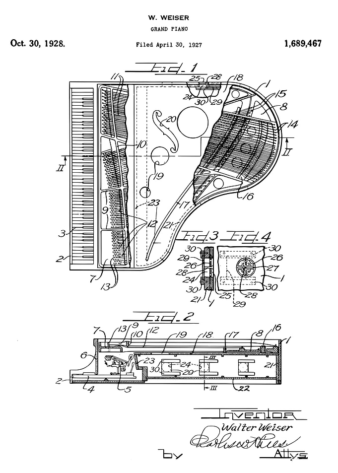 Grand piano patent