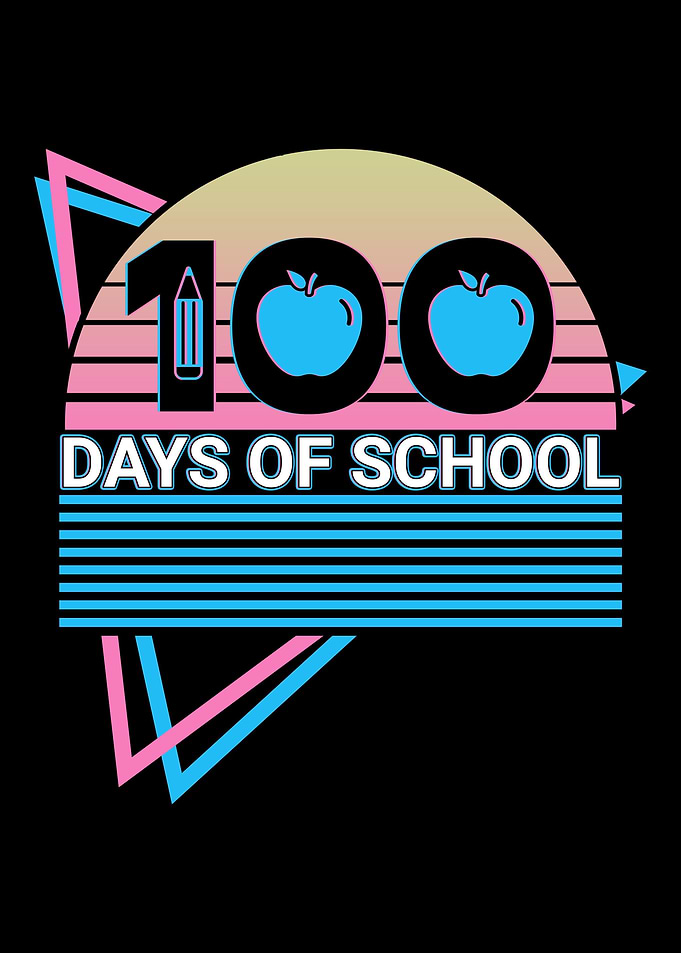 100 Days of School Retro