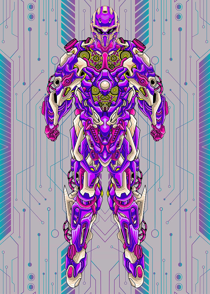 Futuristic mecha robot