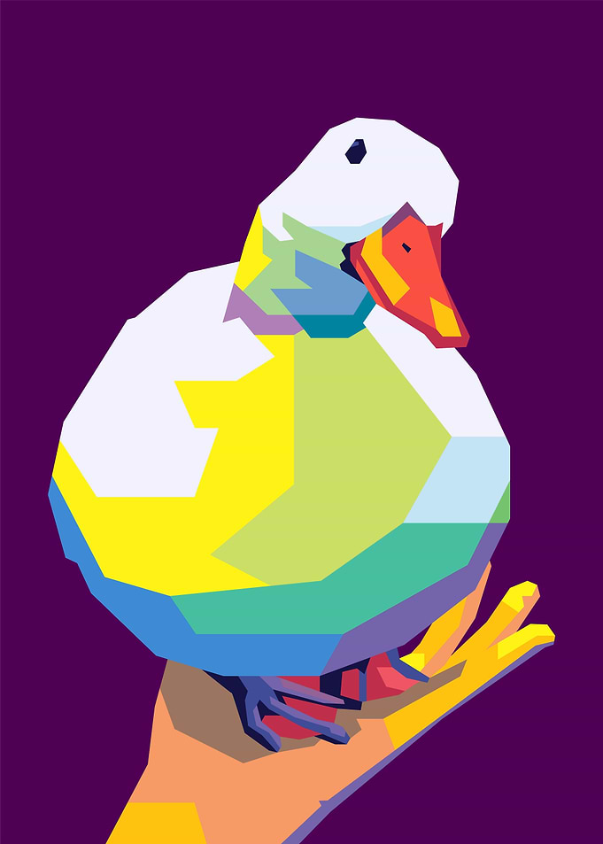 smiling duck on palm meme