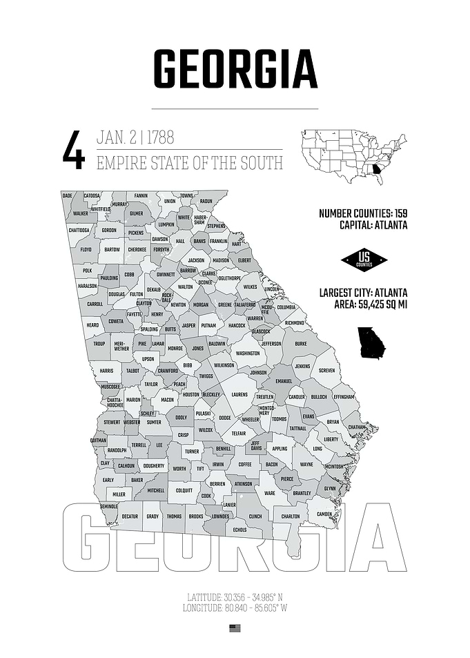 Georgia usa state map