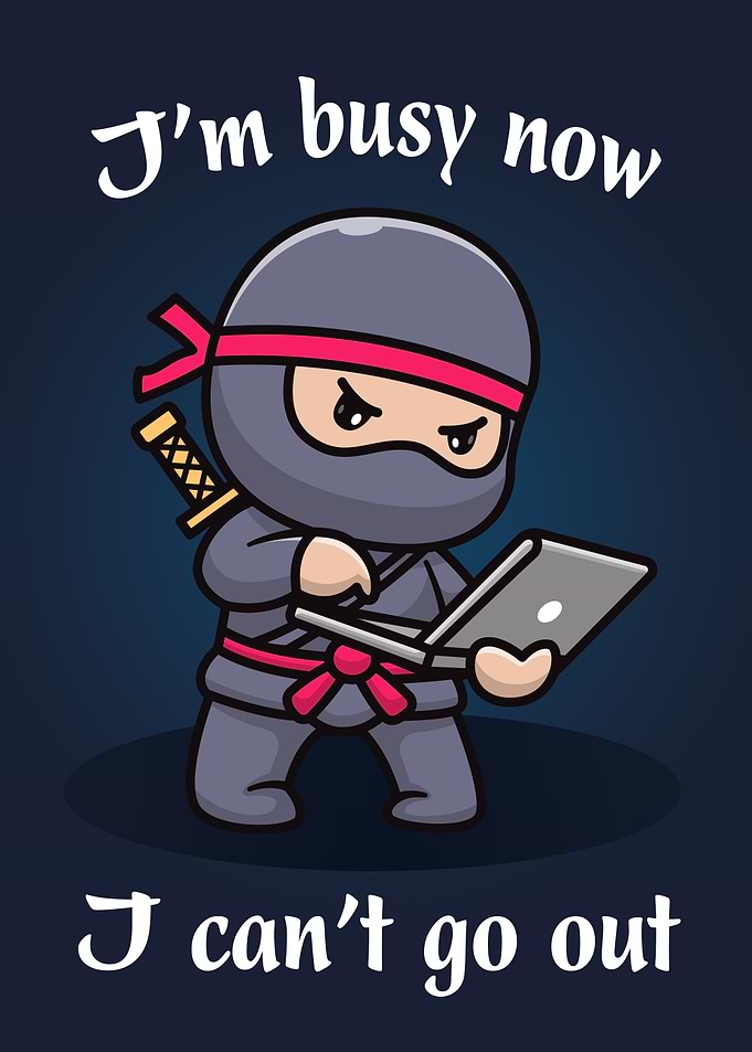 Ninja Busy Cant Go Out