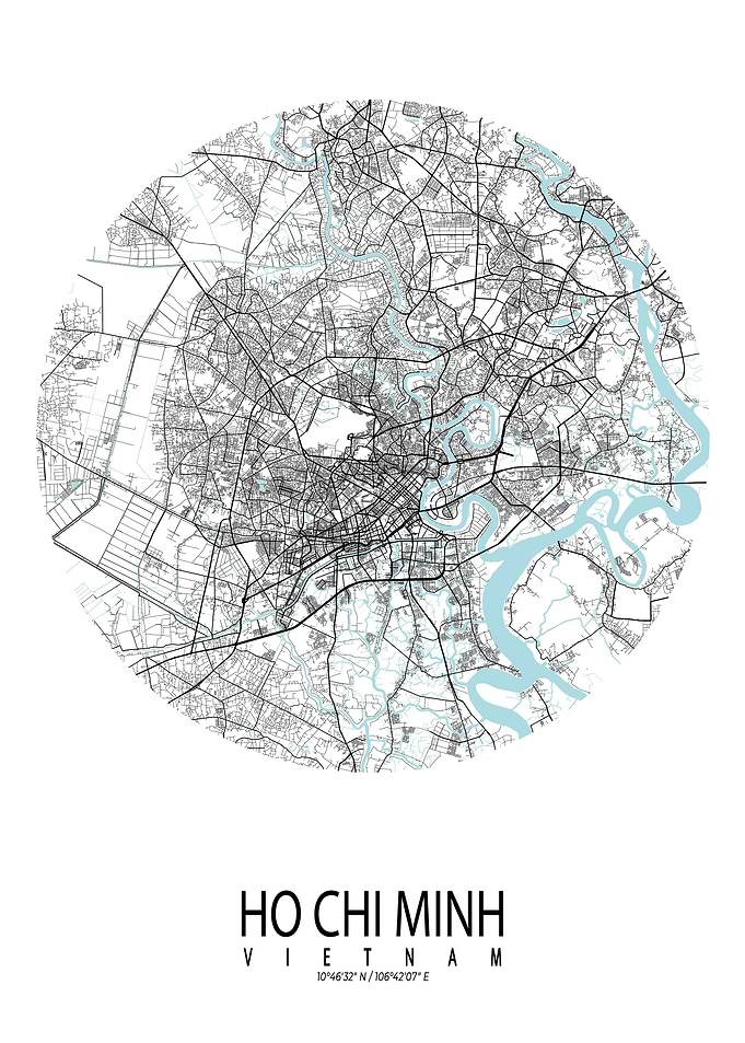 Ho Chi Minh Map Circle