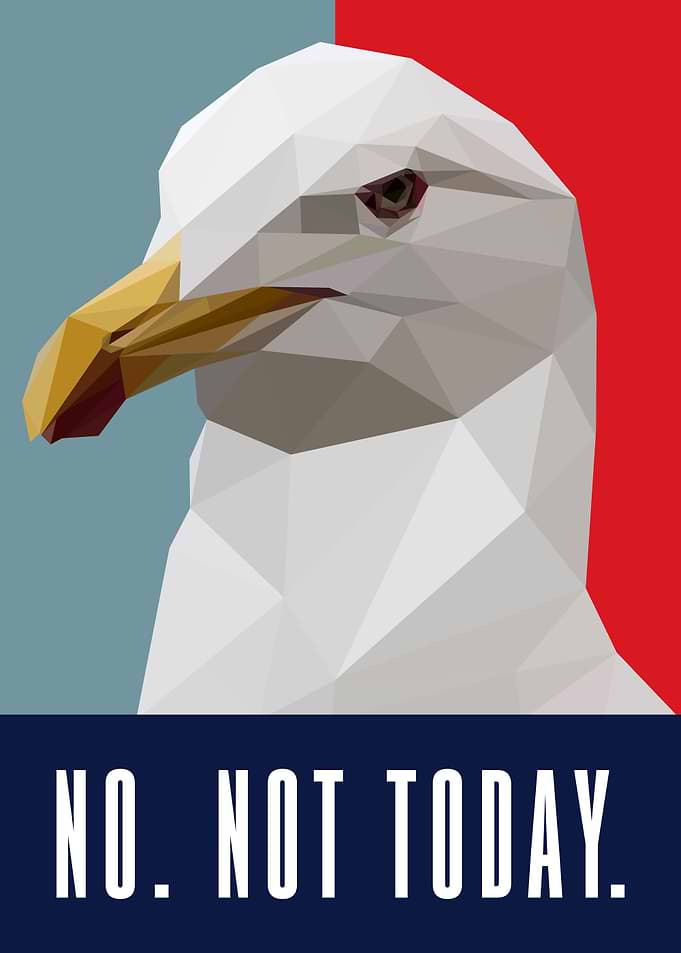 no not today seagull meme
