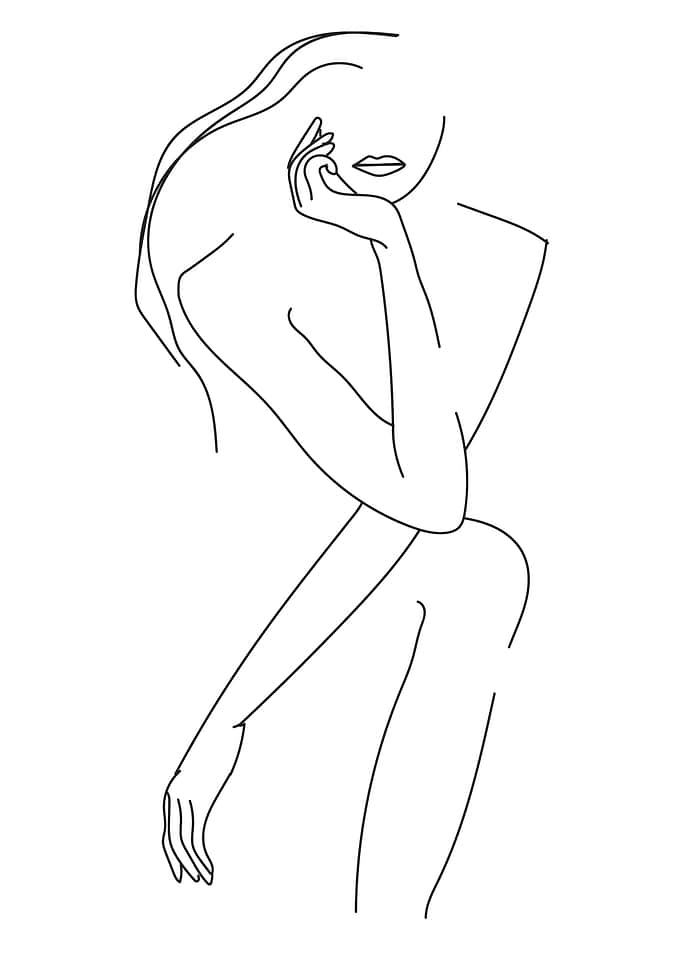 One Line Art Woman