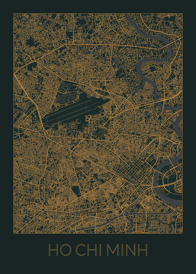 Ho Chi Minh GrayOrange Map