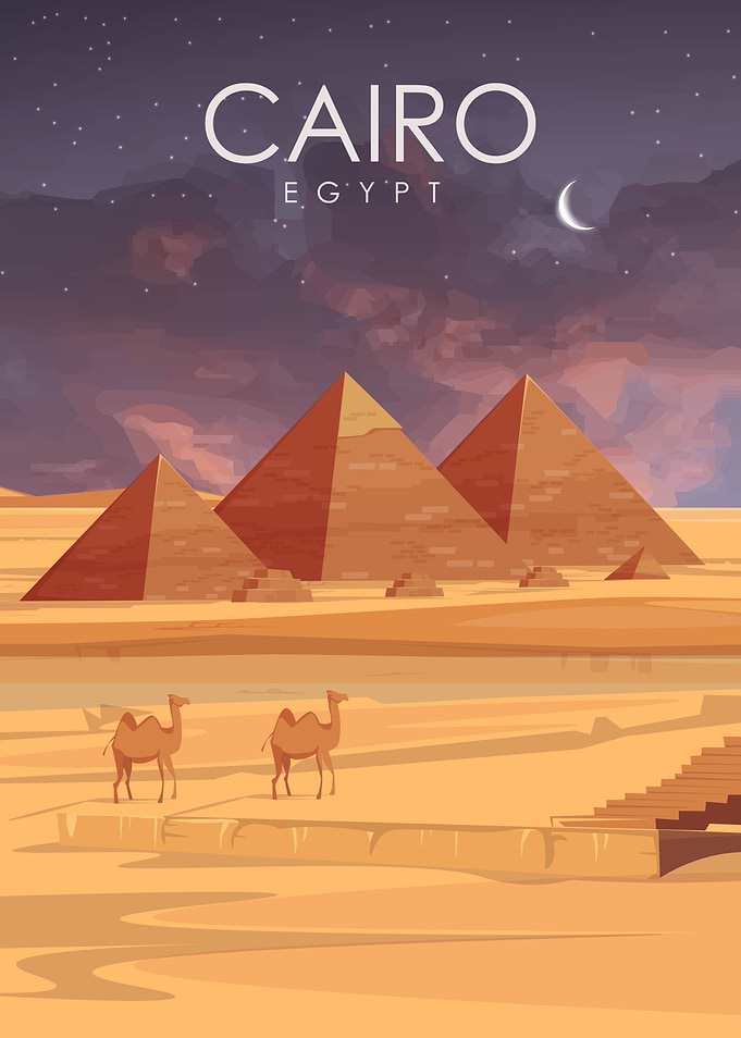 Cairo Egypt Pyramids Art