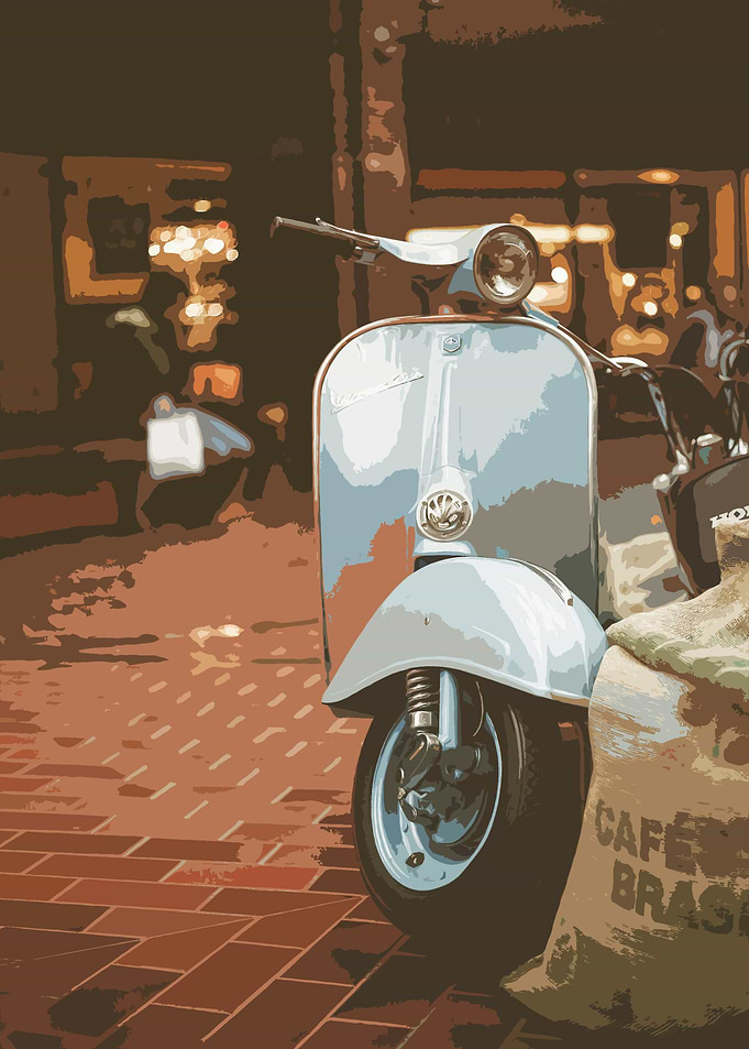 Vespa at night