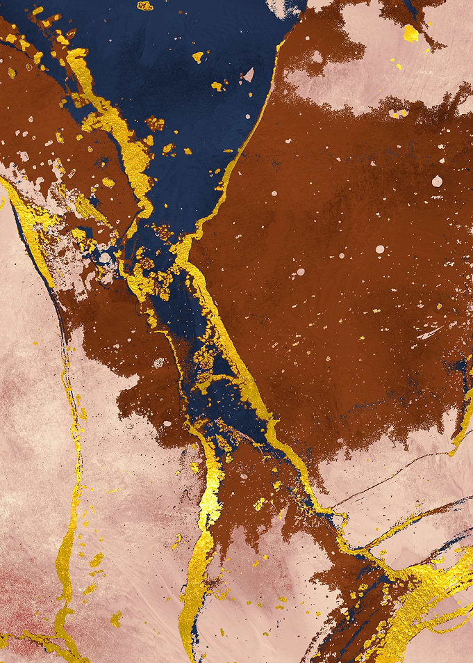 Golden Navy Abstract 3