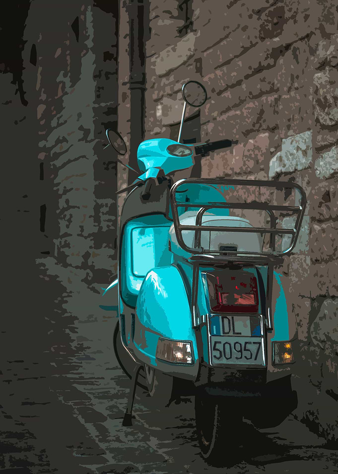 Sky Blue Vespa