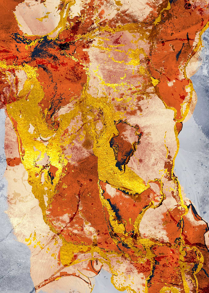 Golden Navy Abstract 2