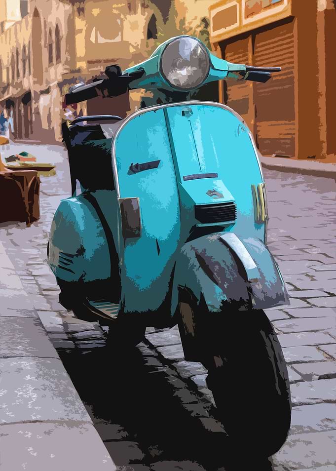 Blue Vespa