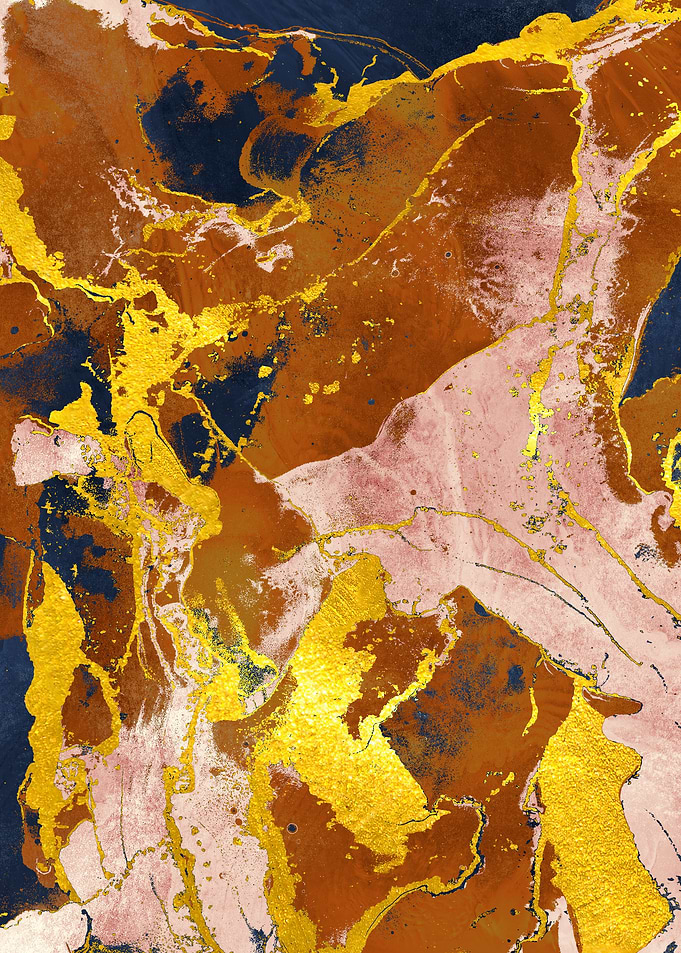 Golden Navy Abstract 1