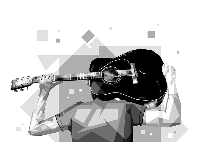 Guitar player Grayscale