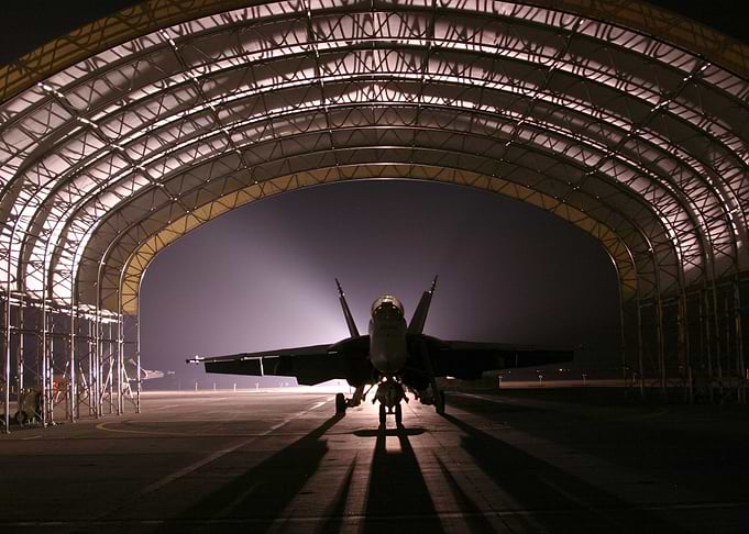 Fighter Jet in Hanger