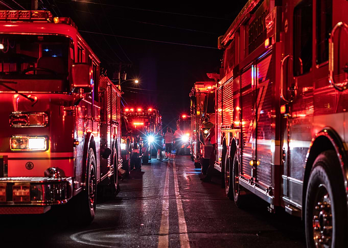 Fire engines display