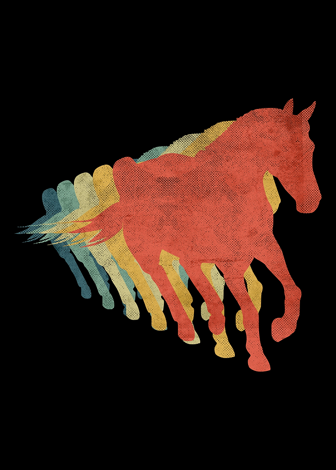 Horse Retro Vintage Color