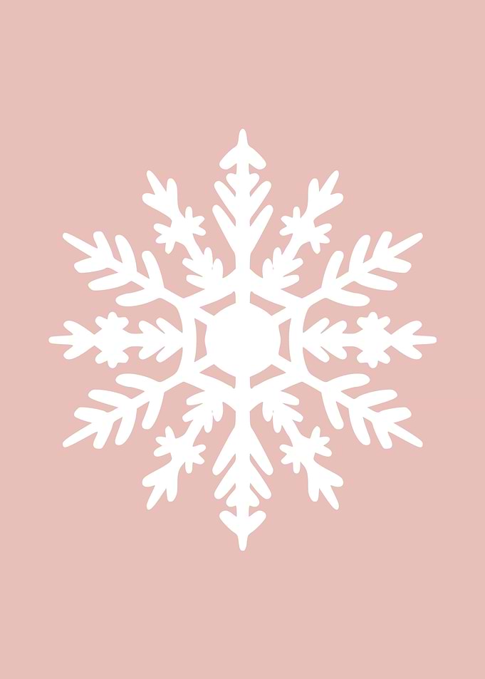 Snowflake White on Pink