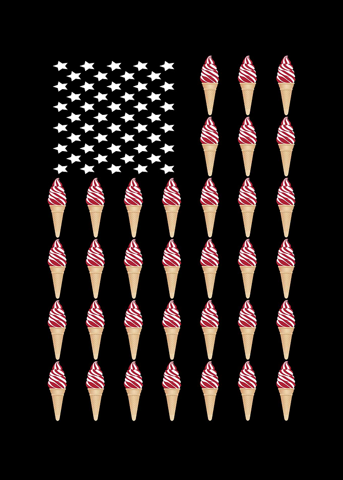 Ice Cream American Flag