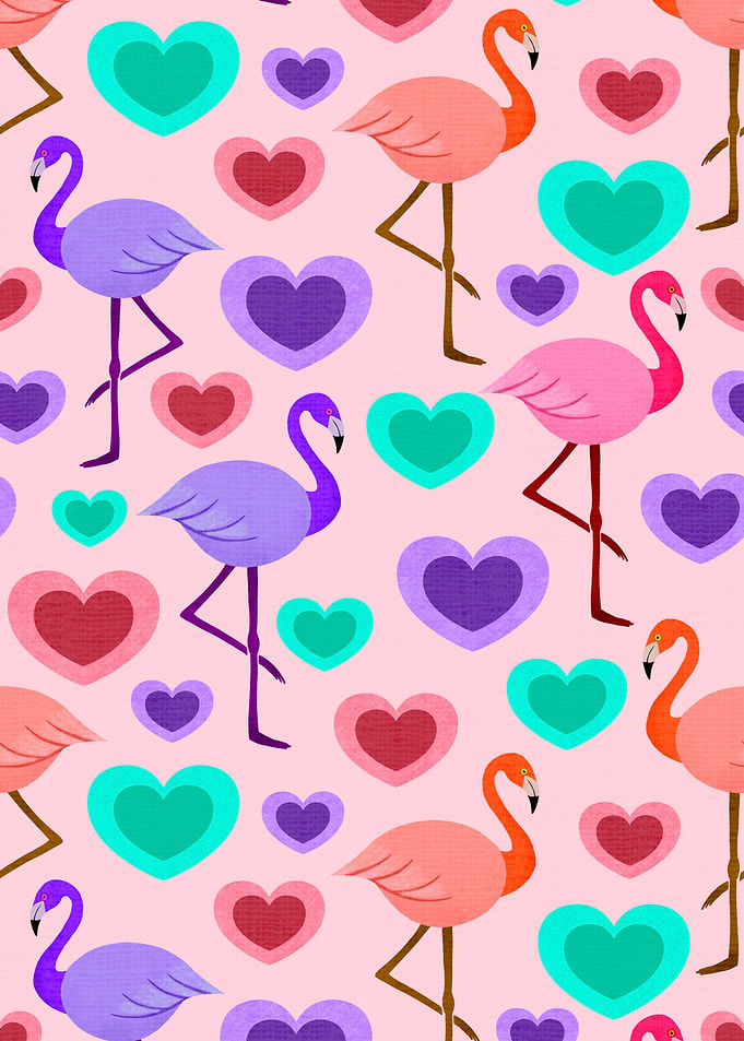 Flamingo love pattern