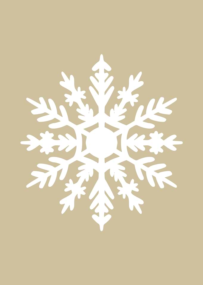 Snowflake White on Beige