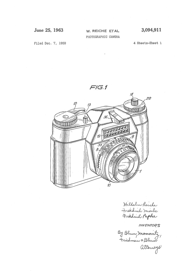 1963 Camera Patent Drawing