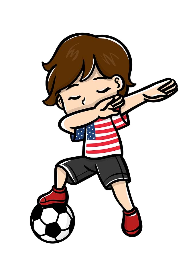 Dabbing Boy Soccer Player