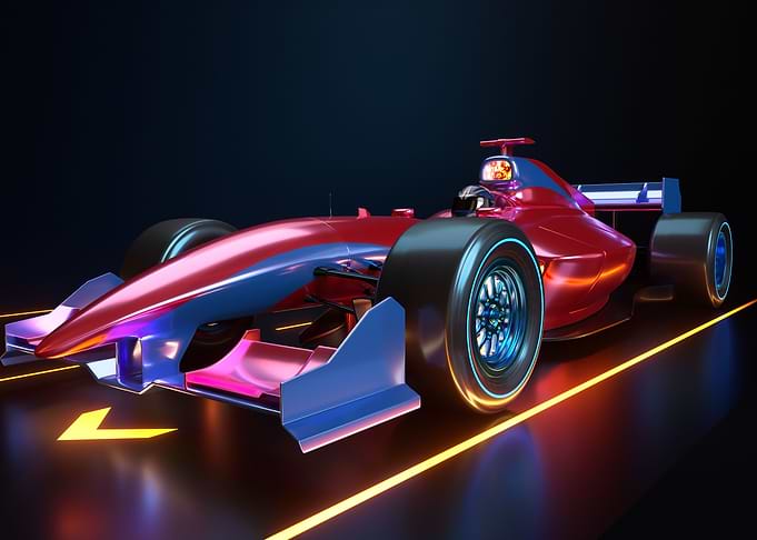 Race Car speeding along