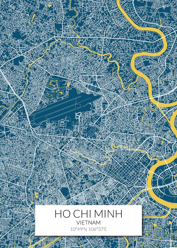 Ho Chi Minh Map Blue