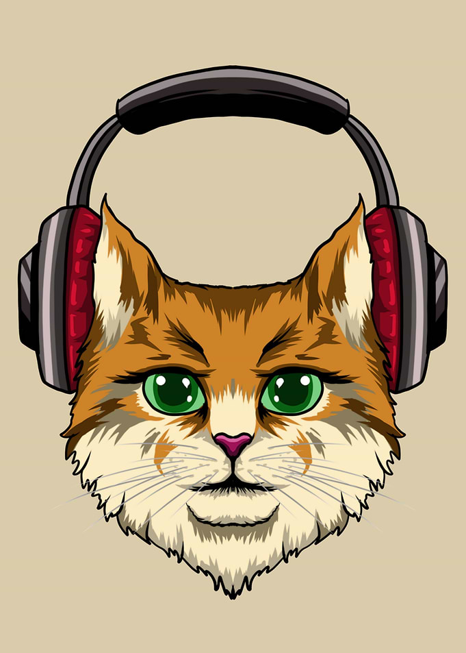 Funny Cat With Headphones