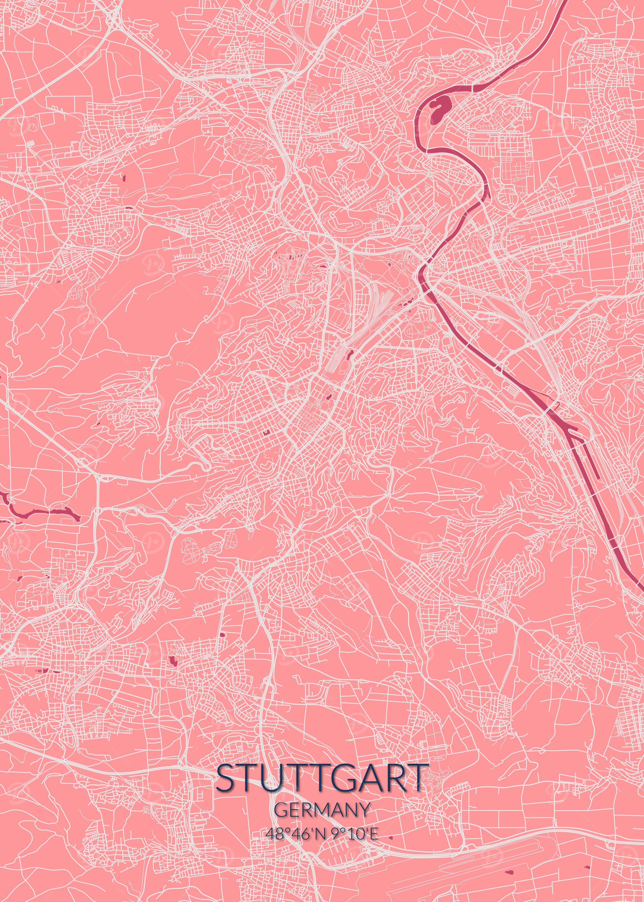 Stuttgart Pink Rose Map