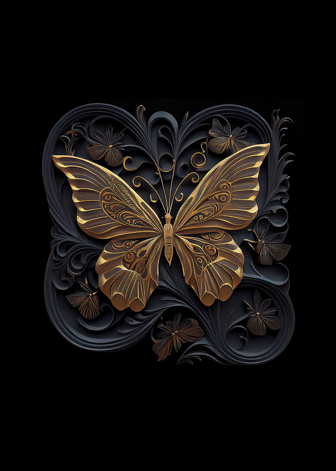 Ebony and Gold Butterfly