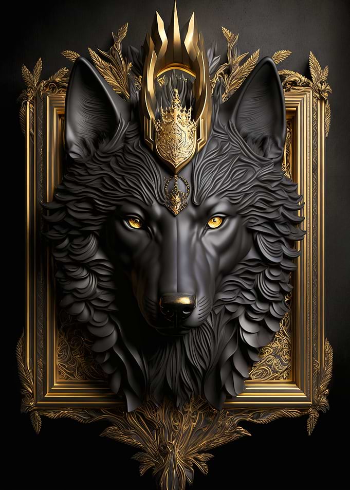 King Wolf Golden Art Deco