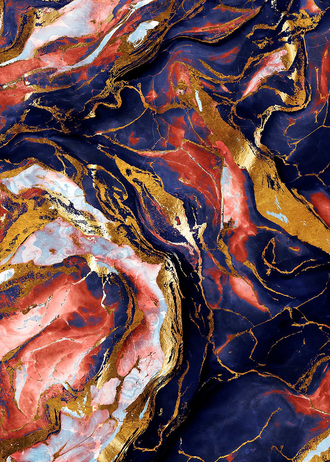 Blue Red Abstract Marble 3