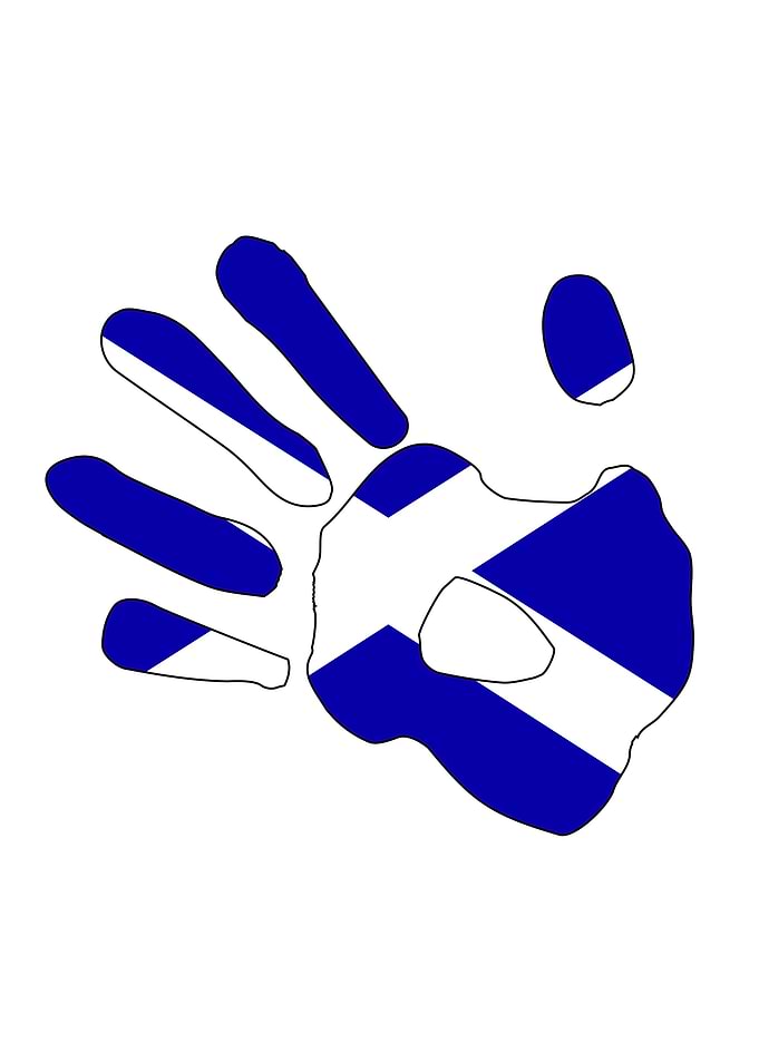 Scotland Flag Hand Print
