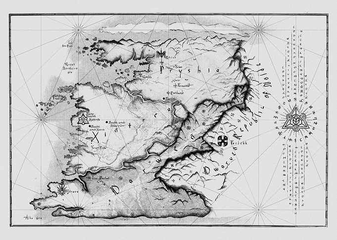 Map Black and White