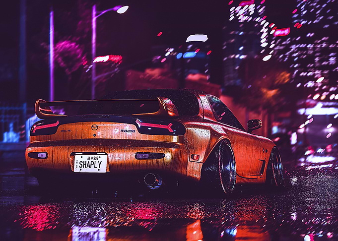 Car Neon Futuristic
