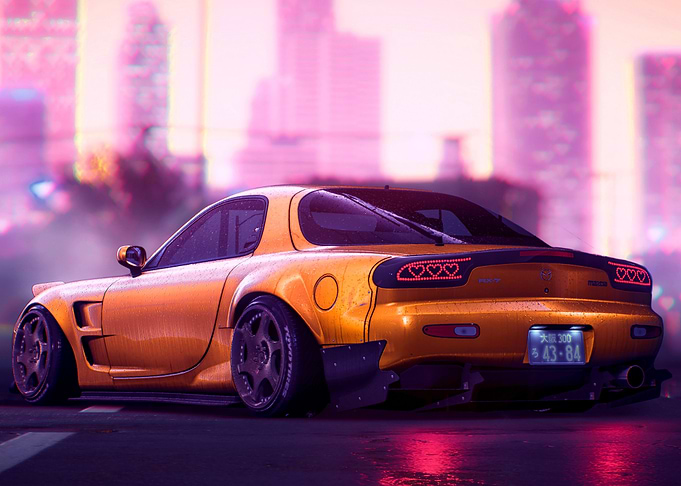 Car Neon Futuristic