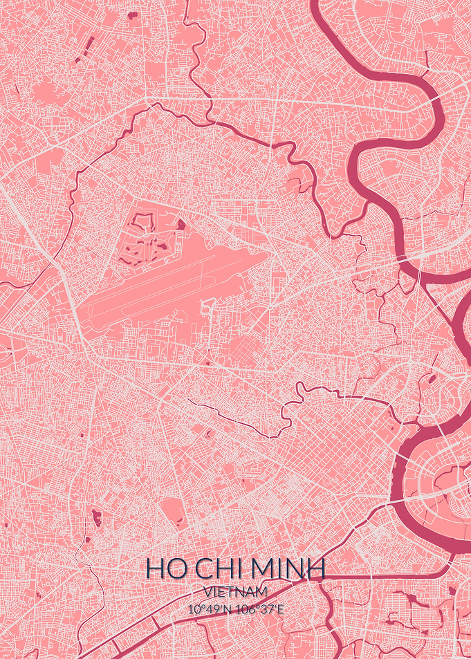 Ho Chi Minh Pink Rose Map