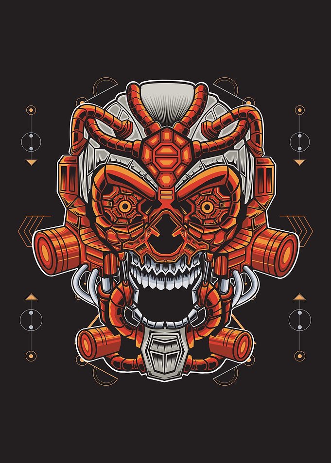 Evil skull robot