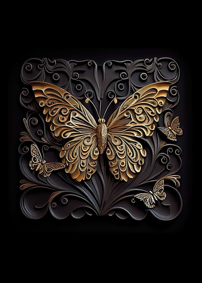 Ebony and Gold Butterfly