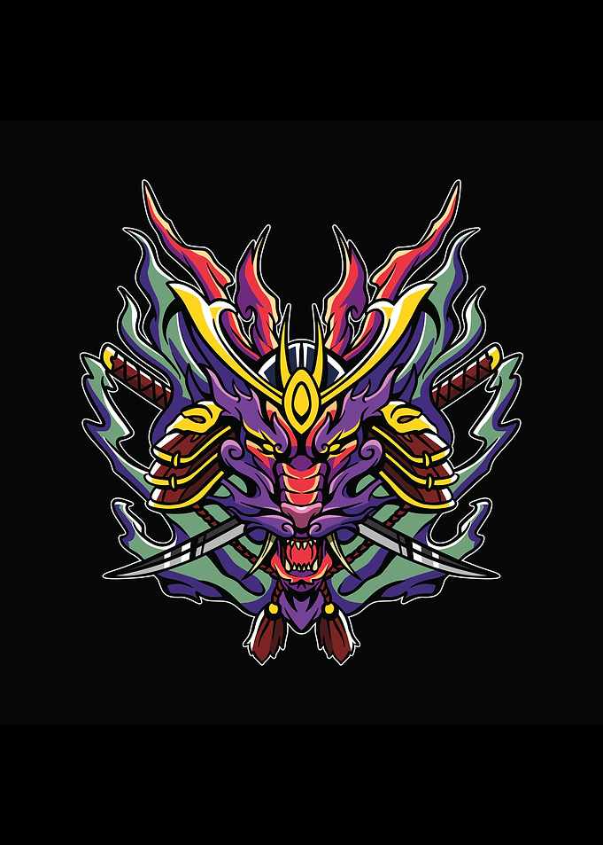 Head dragon fire samurai