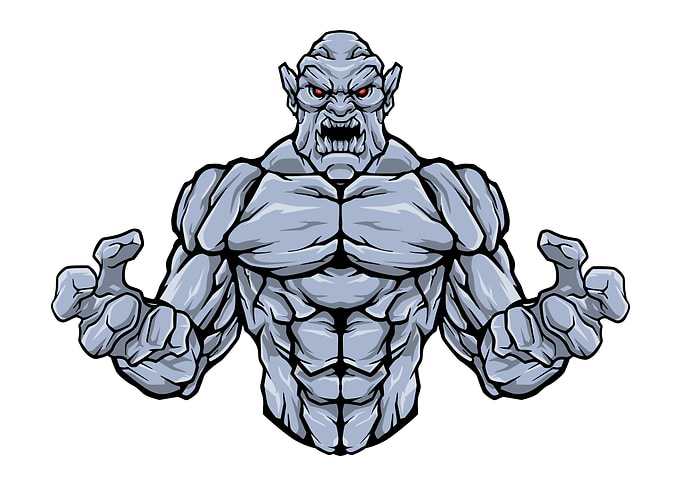 Angry stone golem halfbody