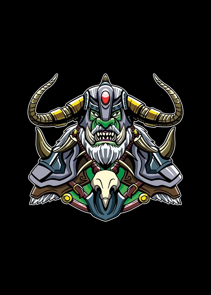 Angry king of orc warriors