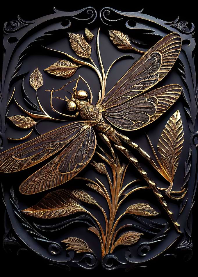 Ebony and Gold Dragonfly