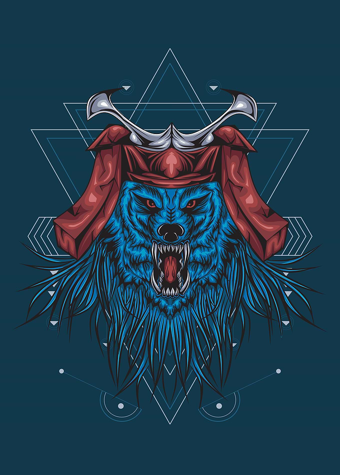 wolf samurai graphic