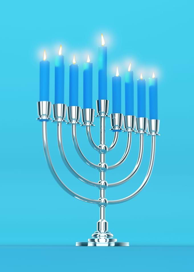 Happy Hanukkah Menorah
