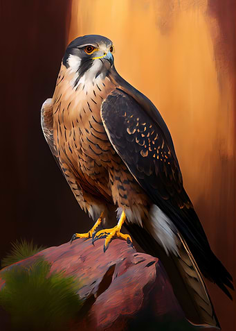 Aplomado falcon Oil Paint